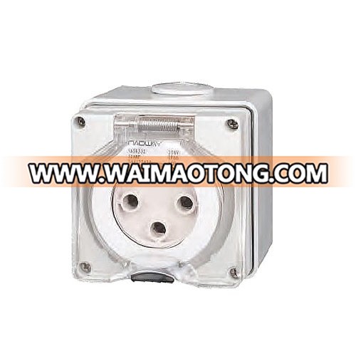 Single Phase Waterproof Socket Round Pin