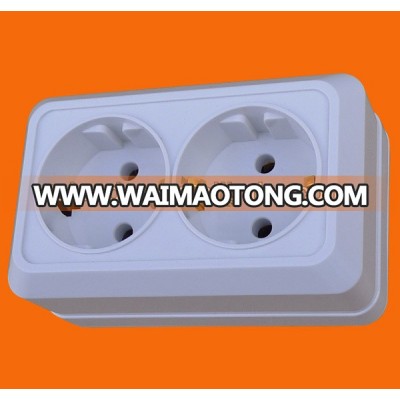 European style surface mounted schuko socket outlet double (S1210)