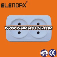 Power electrical ABS European double wall socket(S6209)